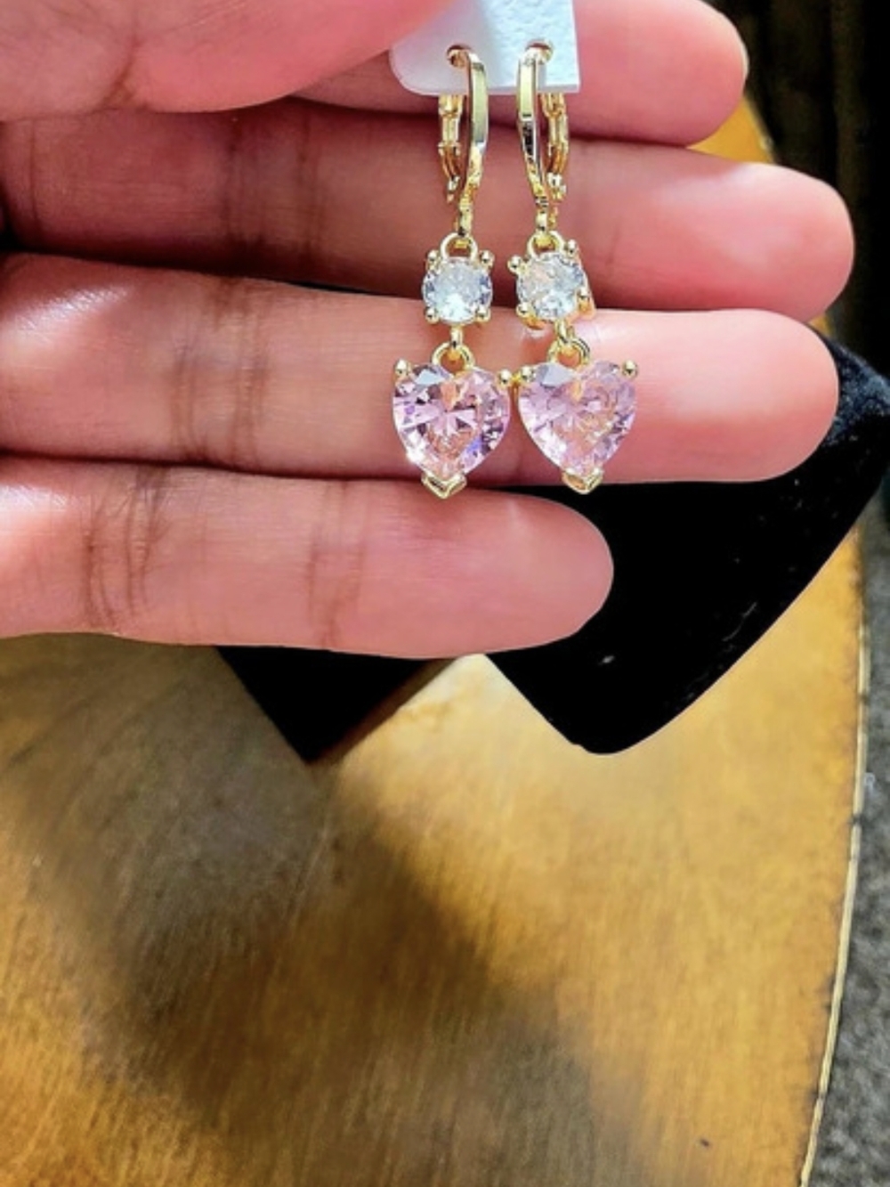 Aretes Con Corazón Oro Laminado 14k